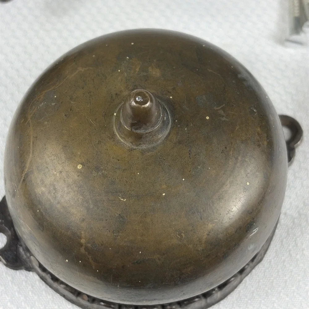 Antique 1872 Victorian Eastlake Mechanical Doorbell with Lever Pull Handle